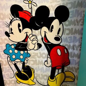 Preowned Mickey and Minnie Large Throw (bought at Magic Kingdom) Smoke Free Hm